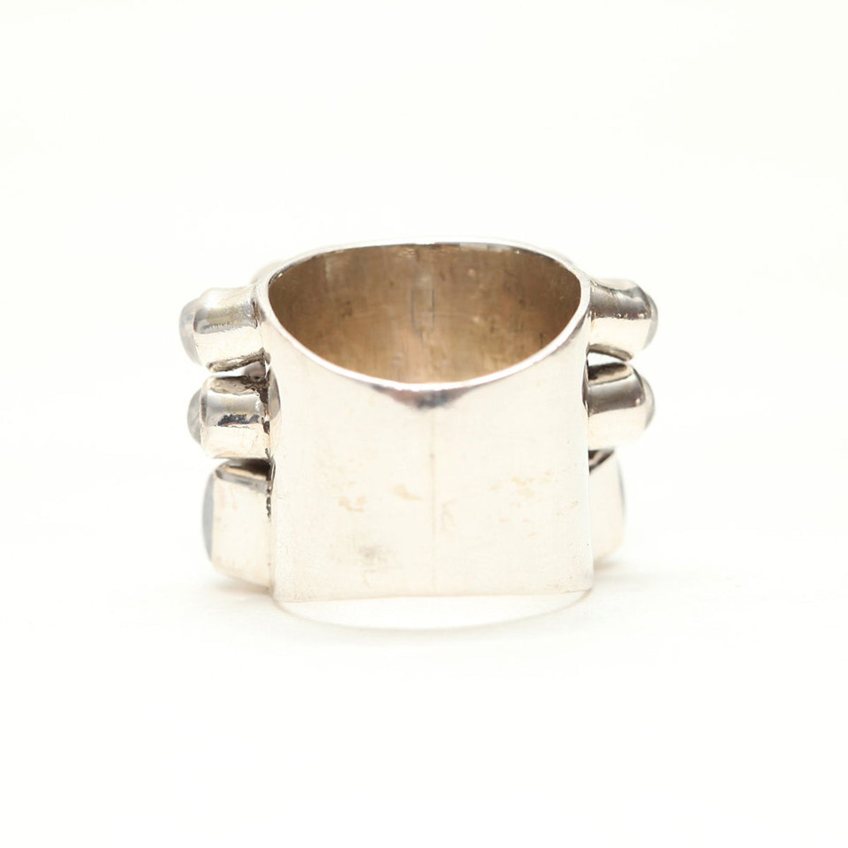 Gemstone Cluster Ring, Silver Cuff Ring