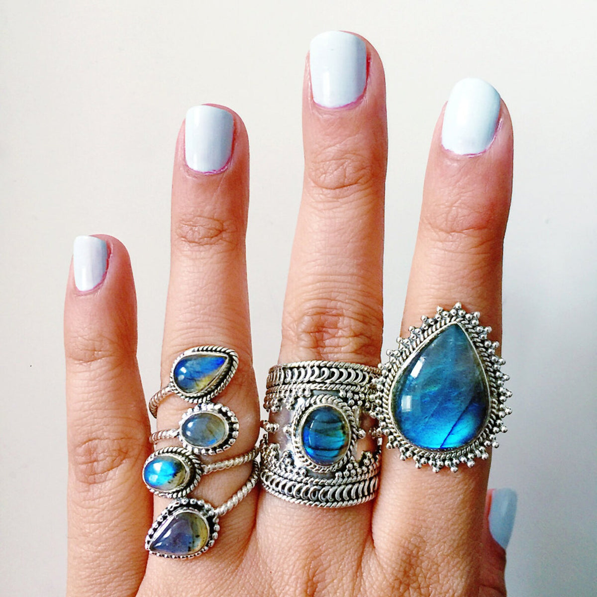Handcrafted Ring, Labradorite Cuff Ring
