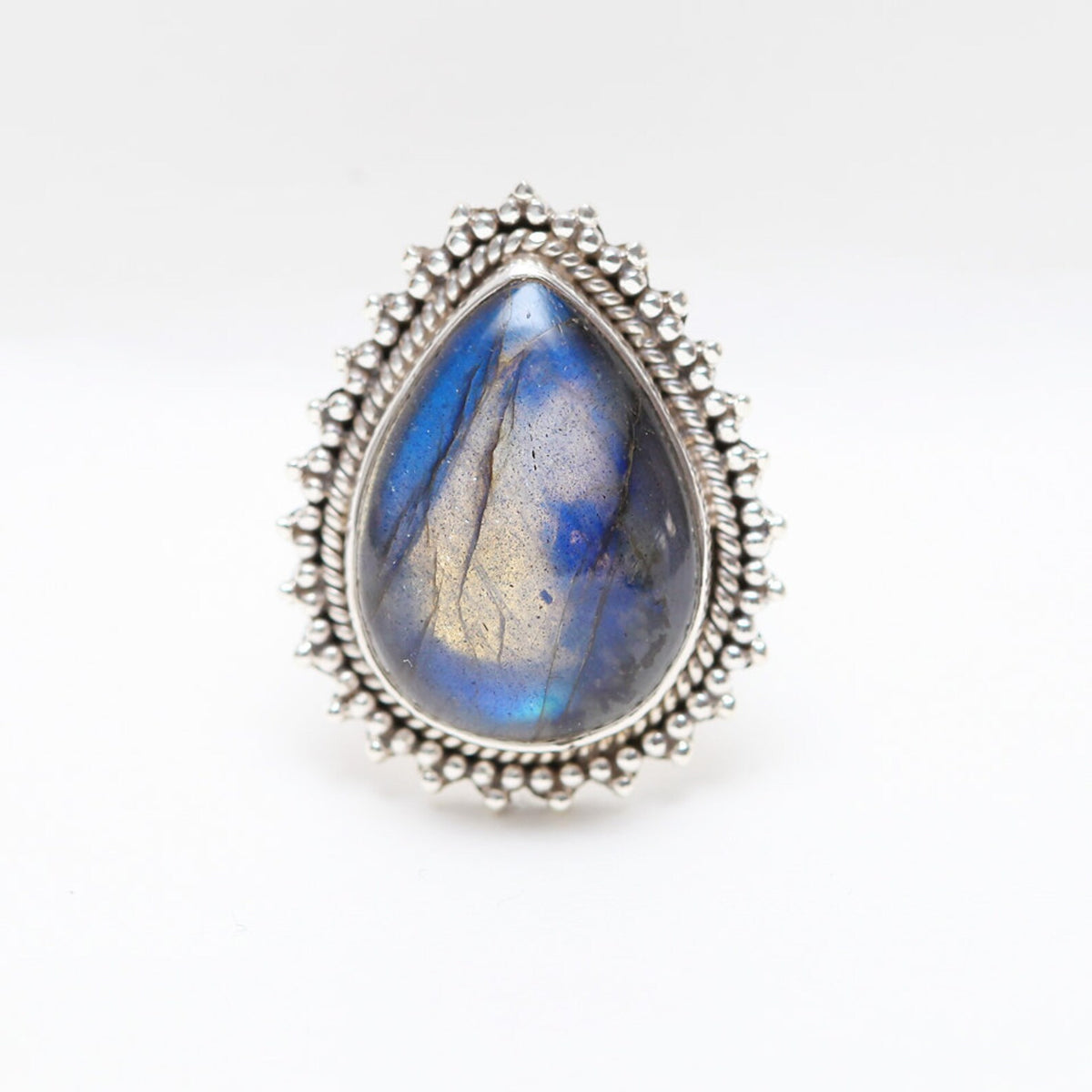 Big Labradorite Ring, Large Silver Ring