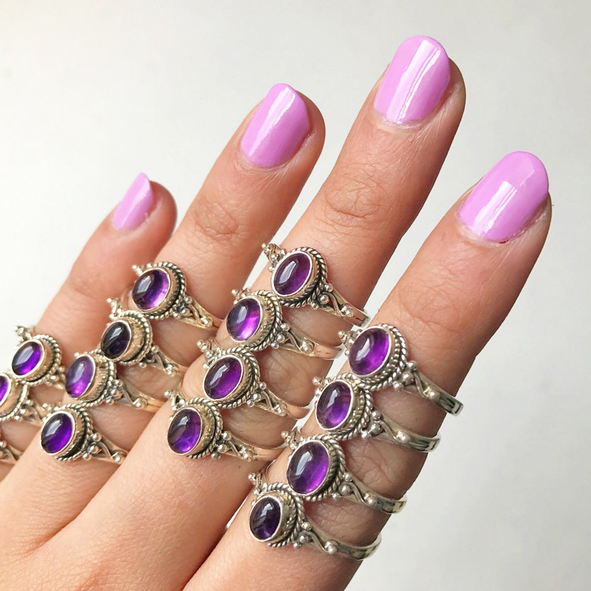 Oval Amethyst Ring, February Month Amethyst Ring