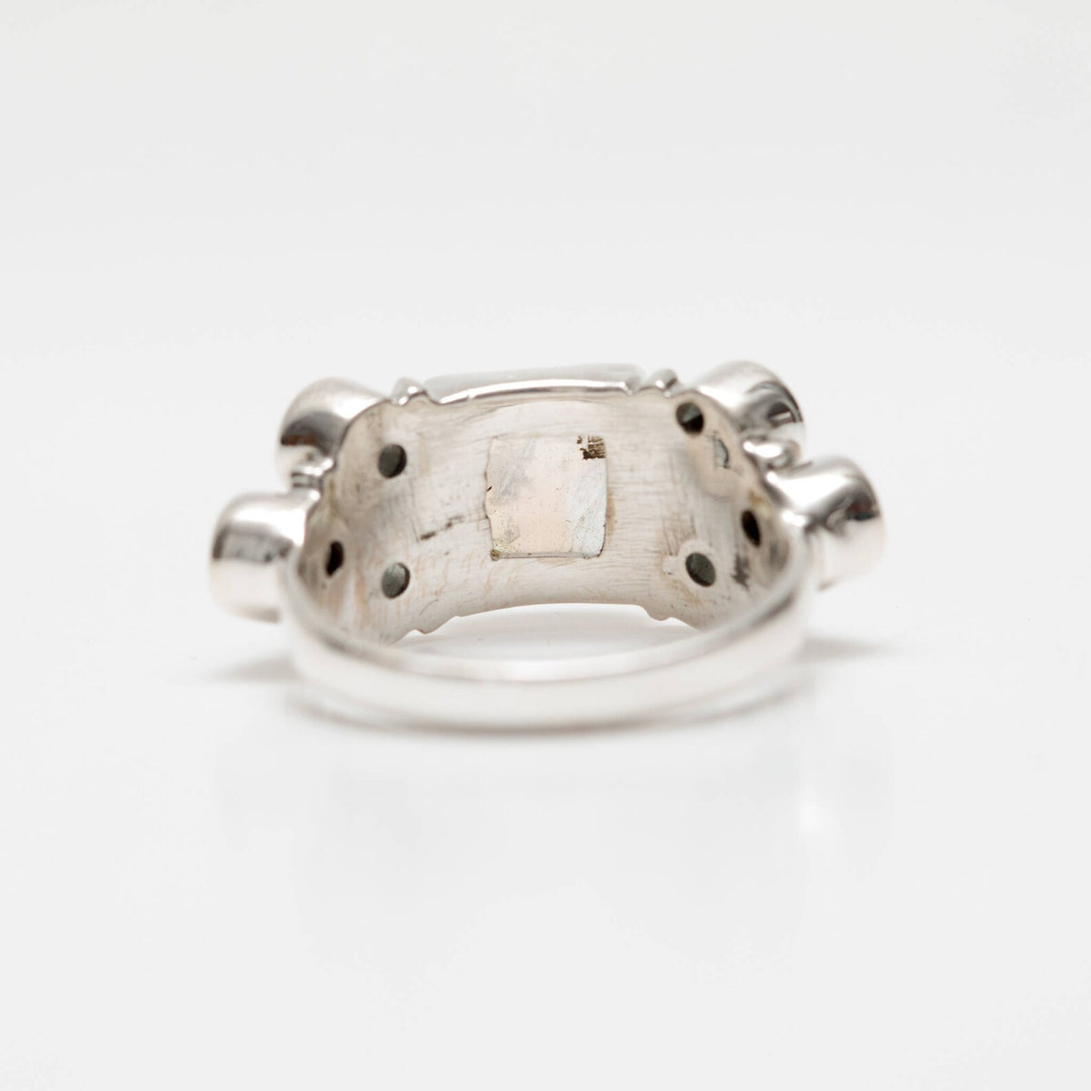 Blue Topaz - Square Moonstone Ring