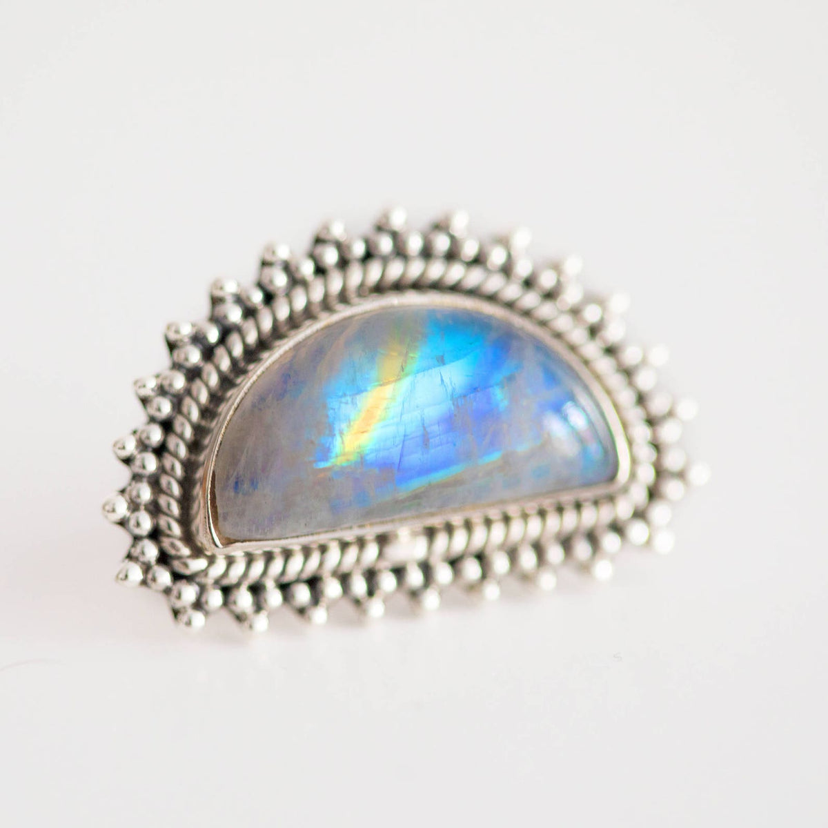 Large Moonstone Ring - Sterling Silver Ring