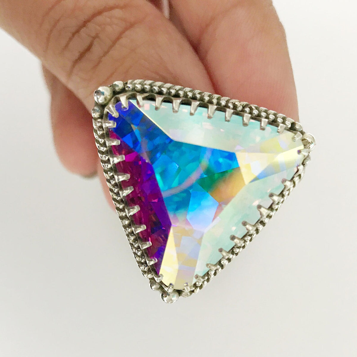 Large Crystal Ring, Sun Catcher Swarovski Ring