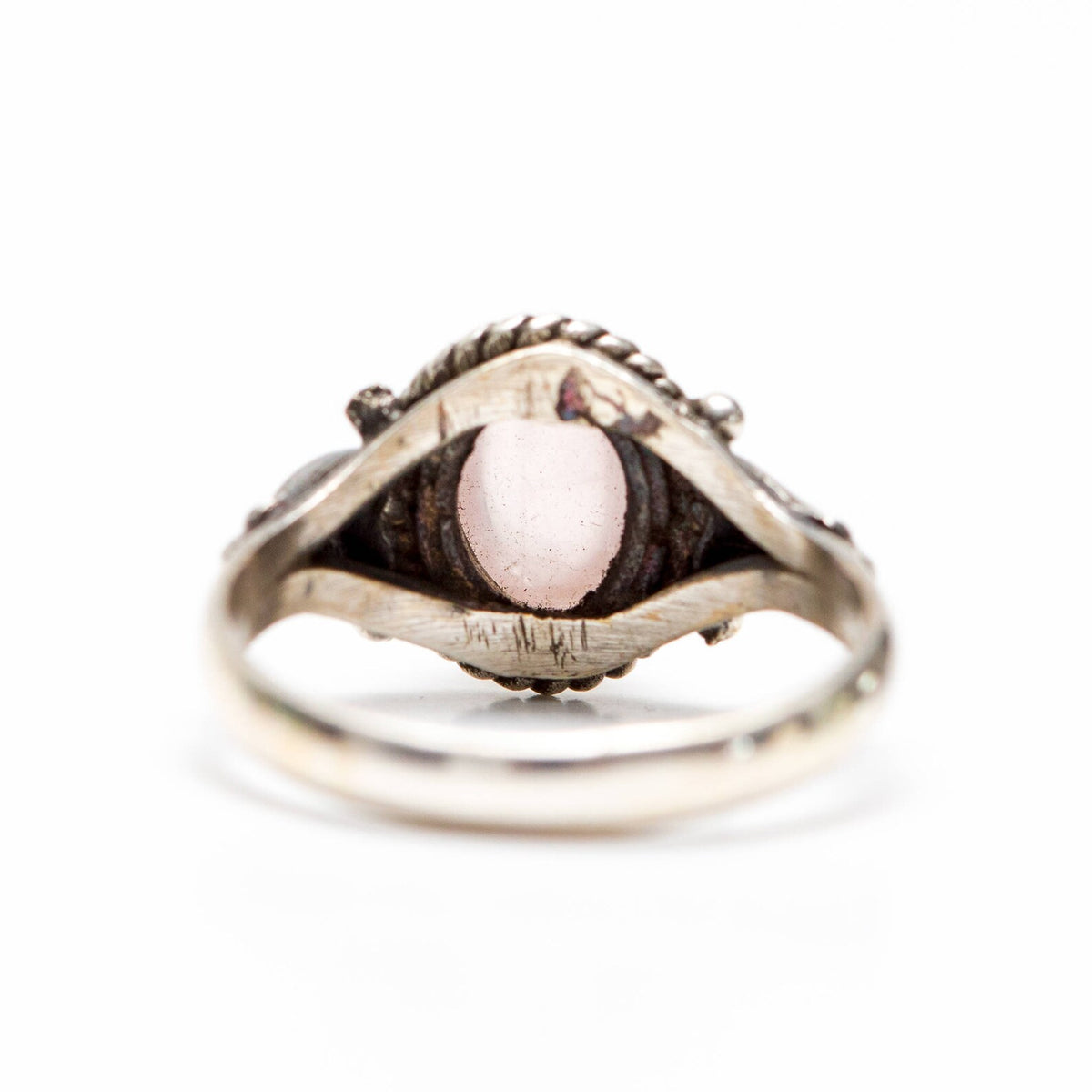 Silver Rose Quartz Ring, Pink Gemstone Ring