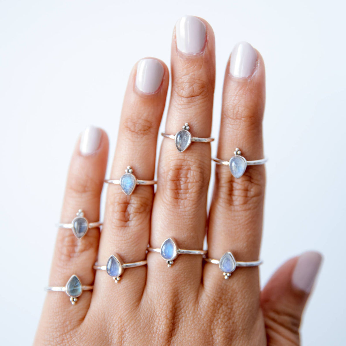 Dainty Moonstone Ring, Delicate Silver Ring