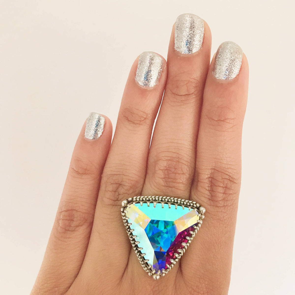 Large Crystal Ring, Sun Catcher Swarovski Ring
