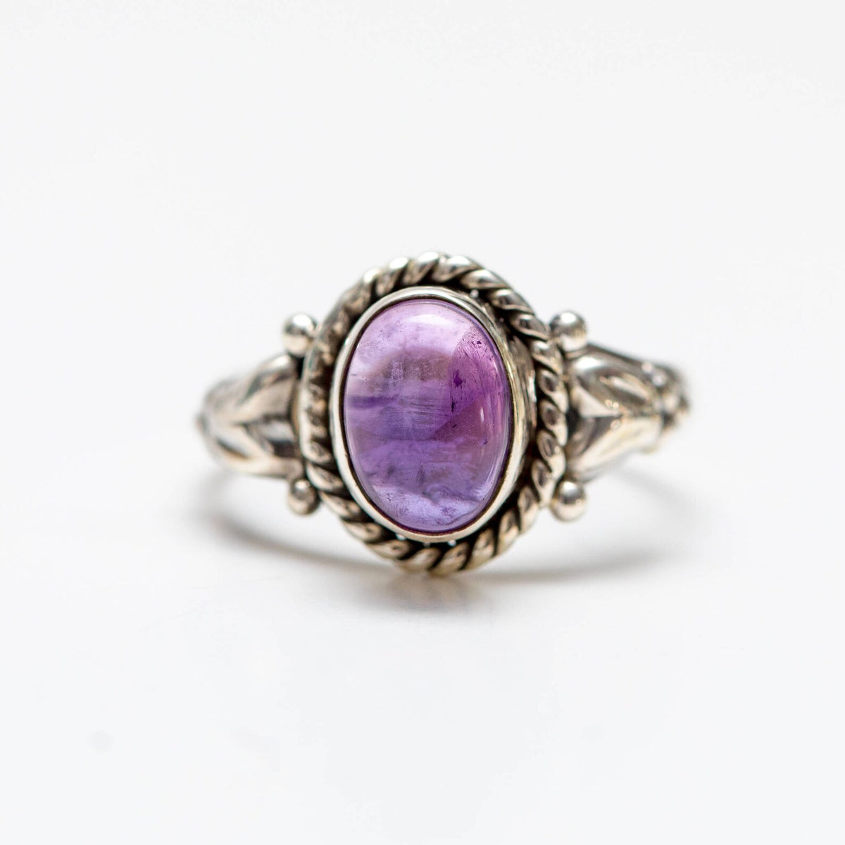 Oval Amethyst Ring, Birthstone Ring
