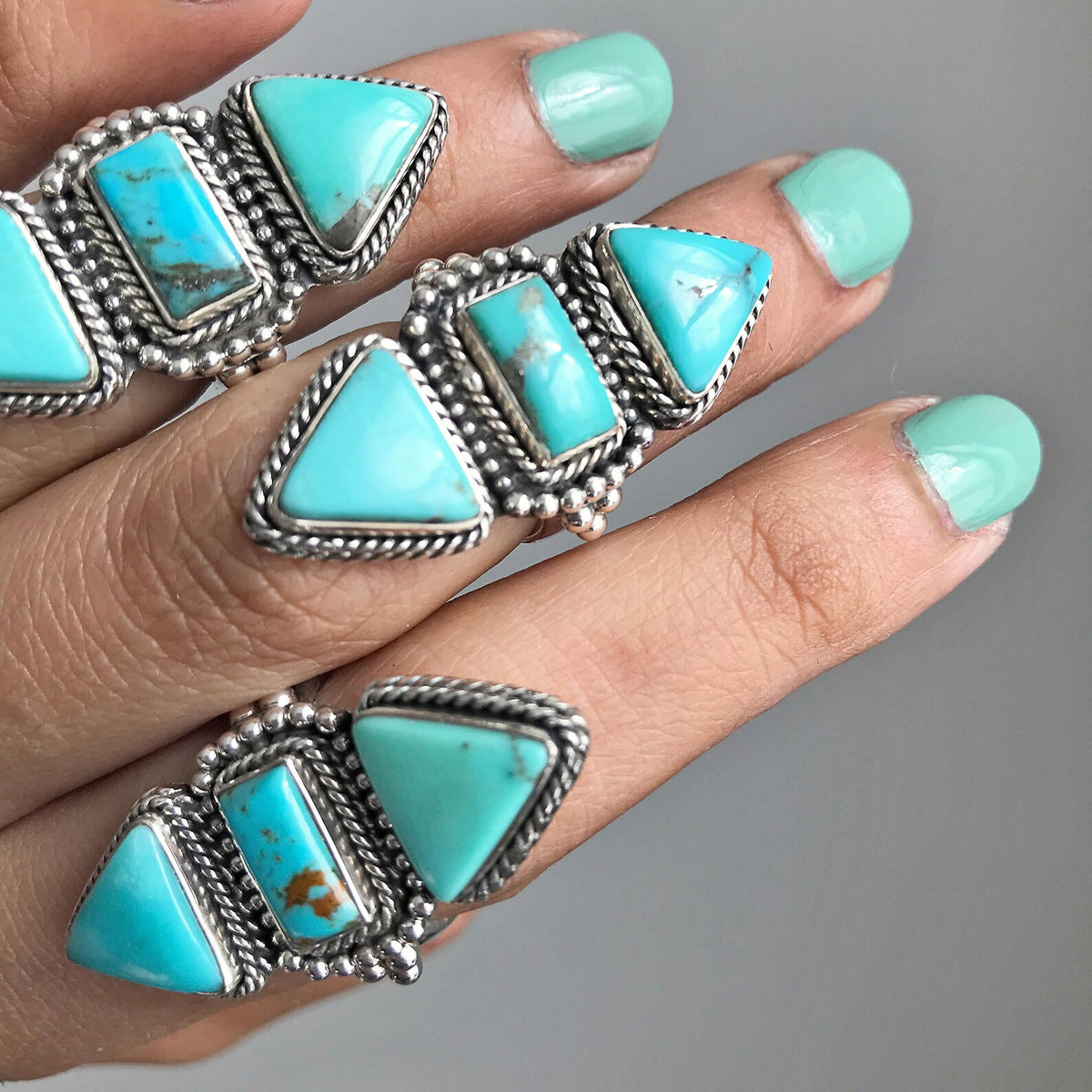 Turquoise Ring Sterling Silver, Sea Green Ring