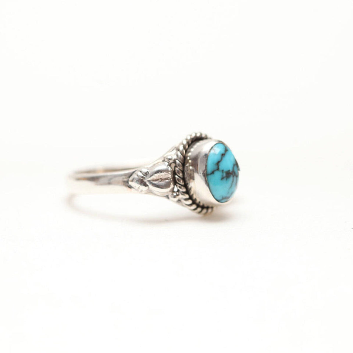 Oval Turquoise Ring, Forget Me Not Ring, Bohemian Rings, Boho Gypsy Ring