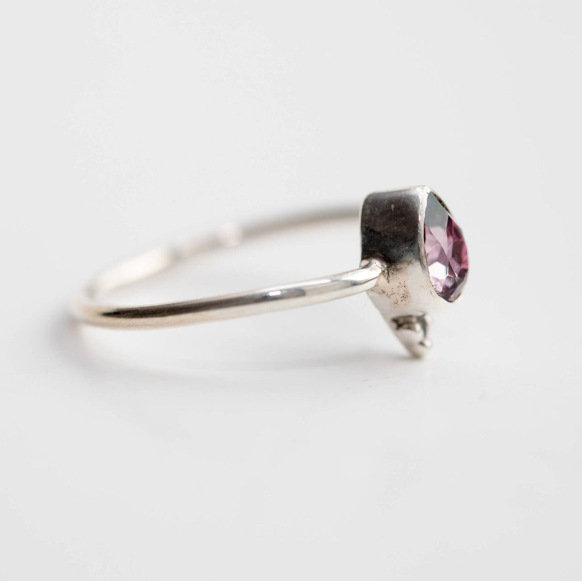 Lavender Crystal Ring, Pear Swarovski Ring