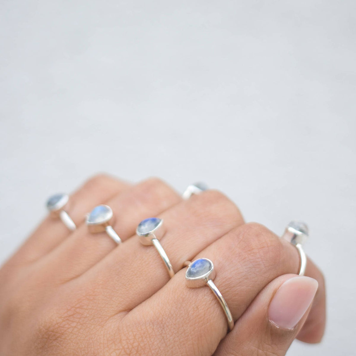 Pear Moonstone Ring, Best Friend Rings, Meditation Ring