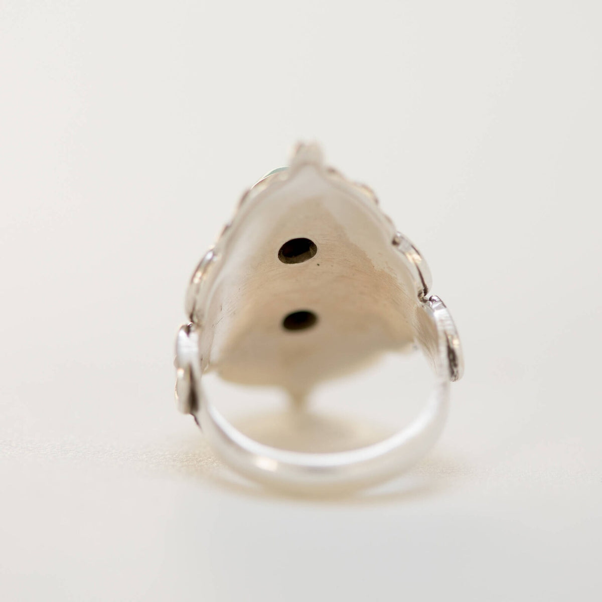 Turquoise Boho Ring, Silver Cocktail Ring