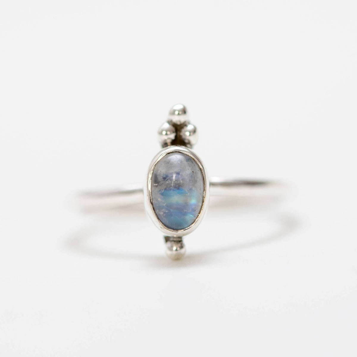 Oval Moonstone Ring, Boho Stack Rings