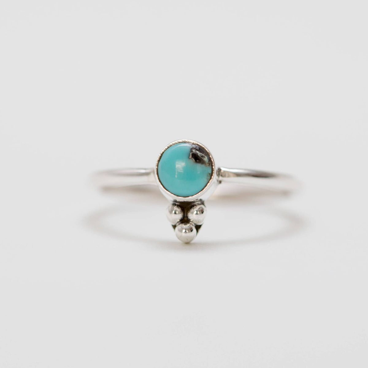 Genuine Turquoise Ring, Tiny Gemstone Ring