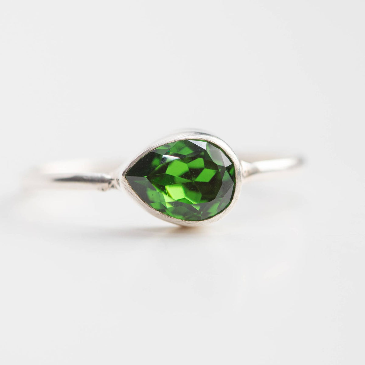 Swarovski Crystal Ring, Dainty Emerald Ring