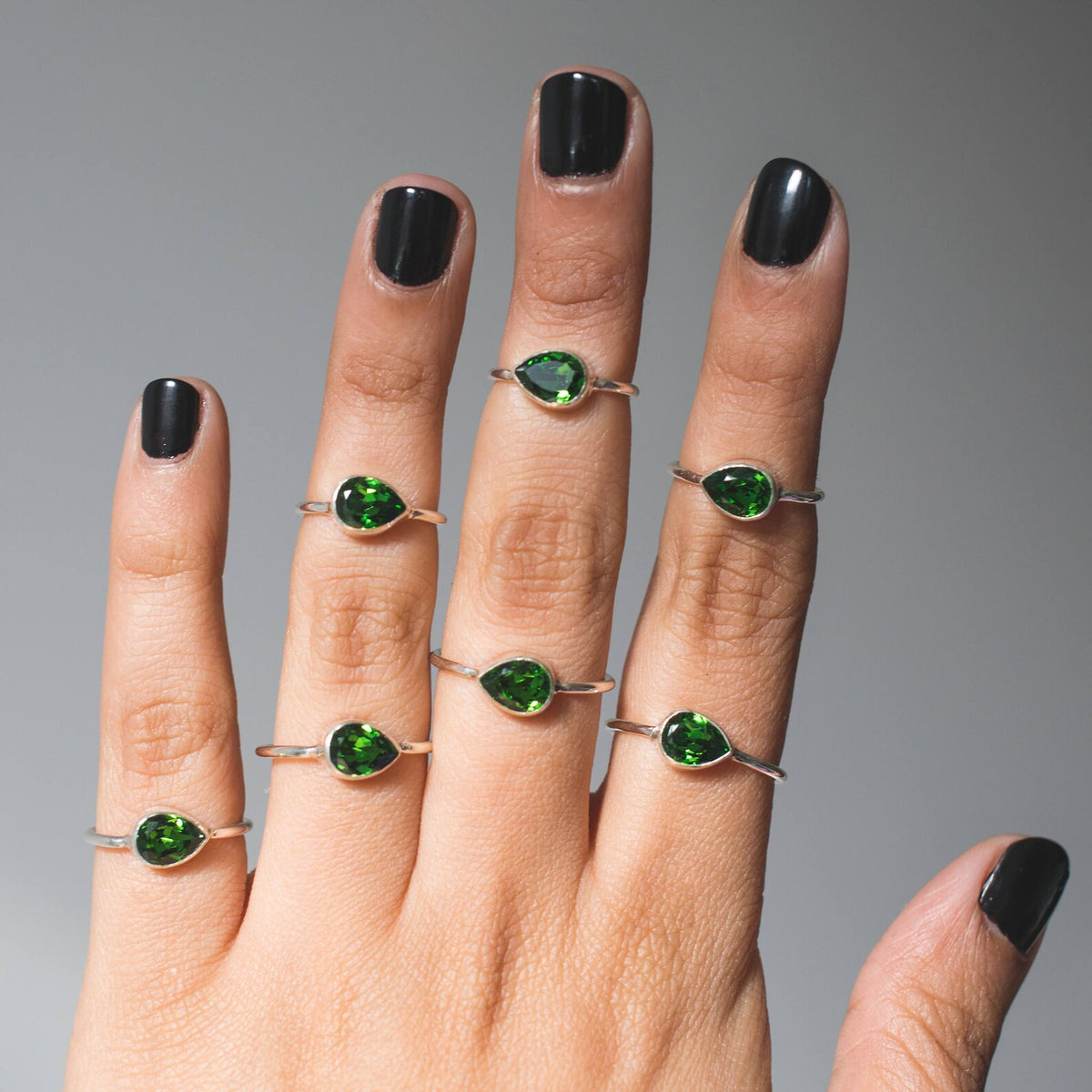Swarovski Crystal Ring, Dainty Emerald Ring
