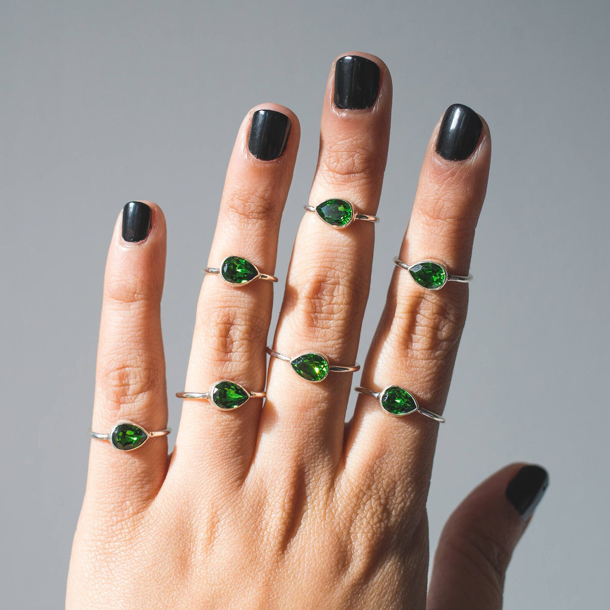 Swarovski Crystal Ring, Dainty Emerald Ring