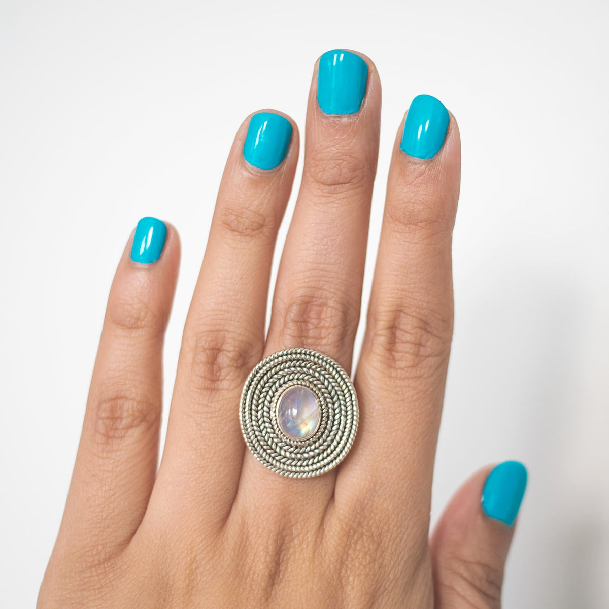 Large Silver Ring, Moonstone Ring