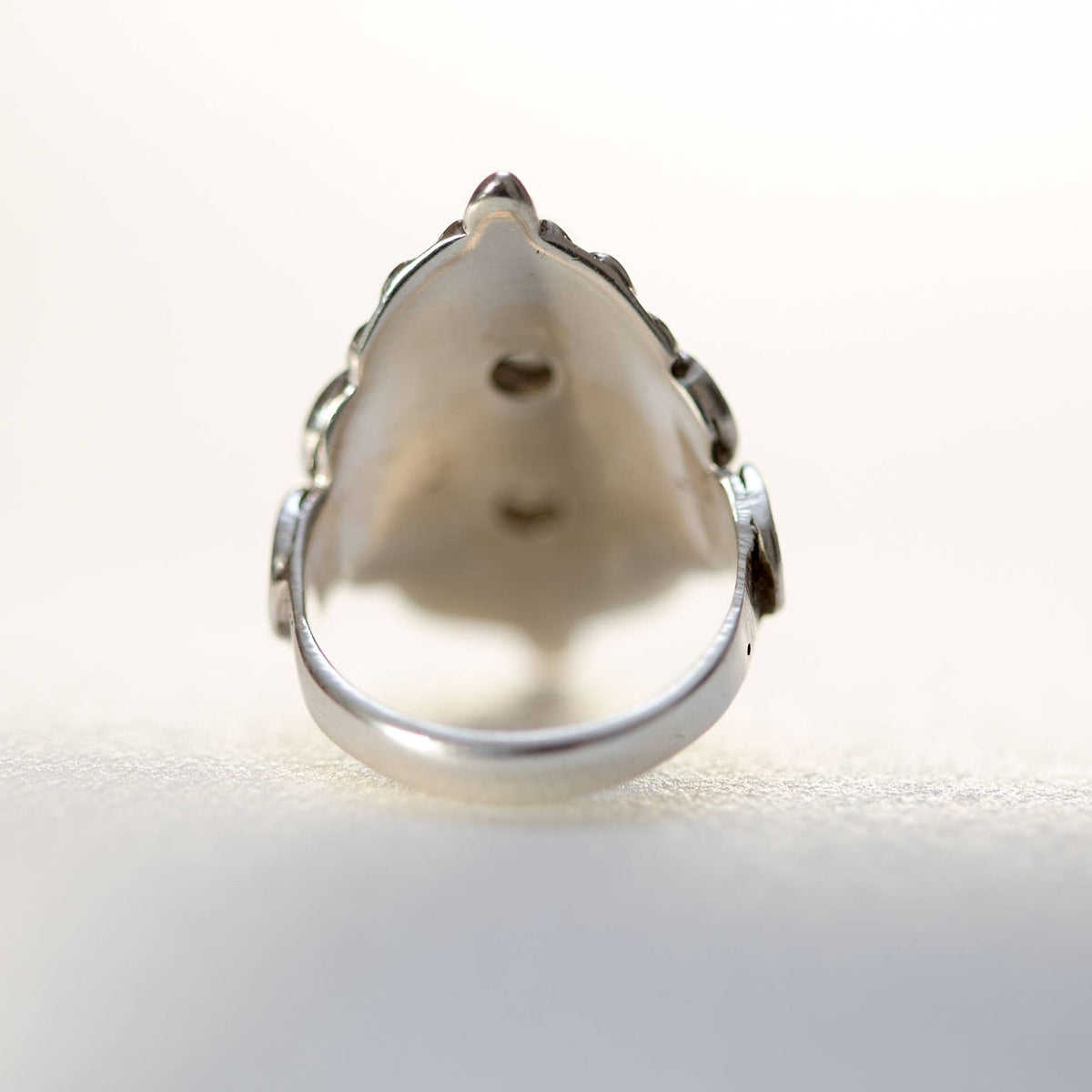 Round Moonstone Ring, Silver Cocktail Ring