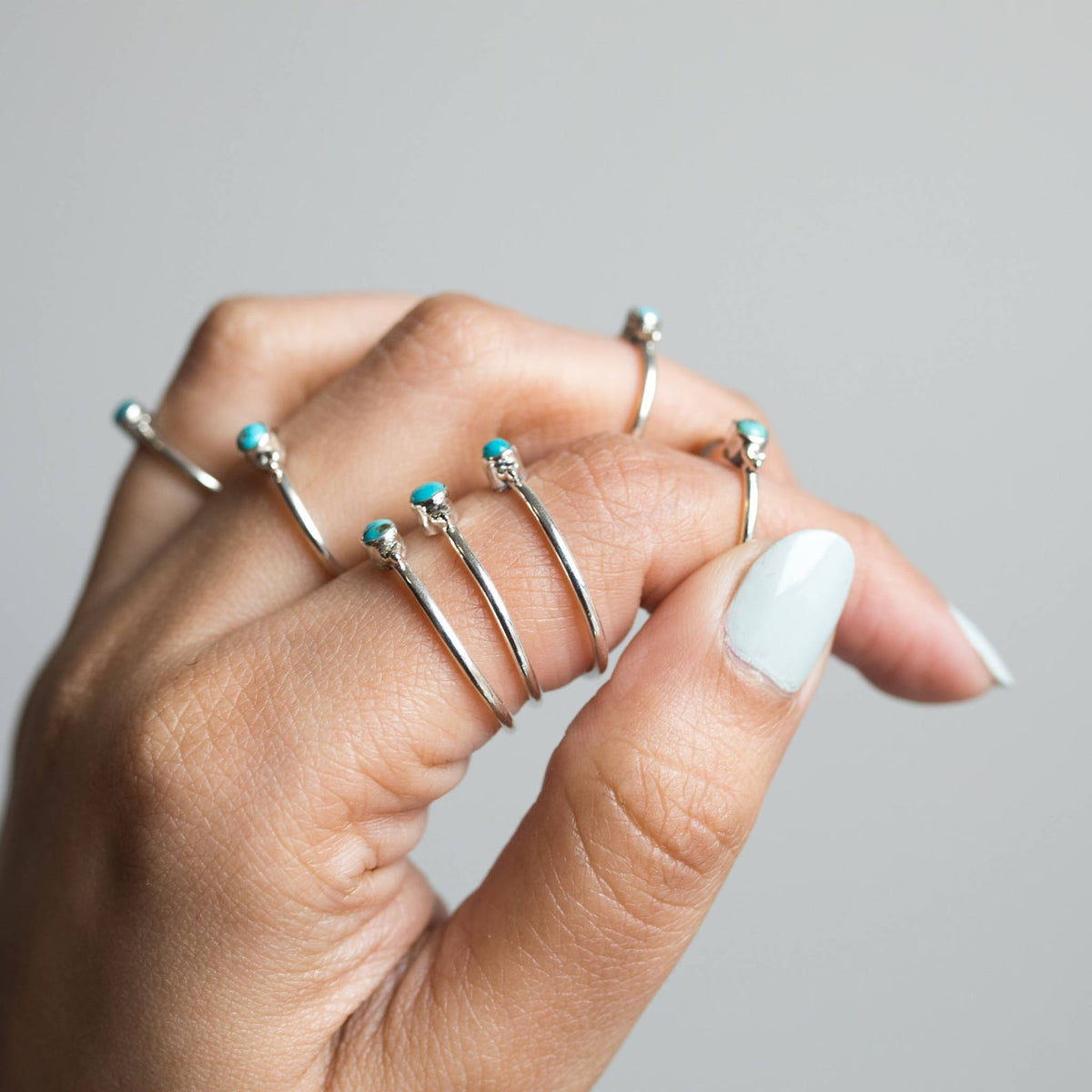 Tiny Turquoise Ring, Round Turquoise Ring