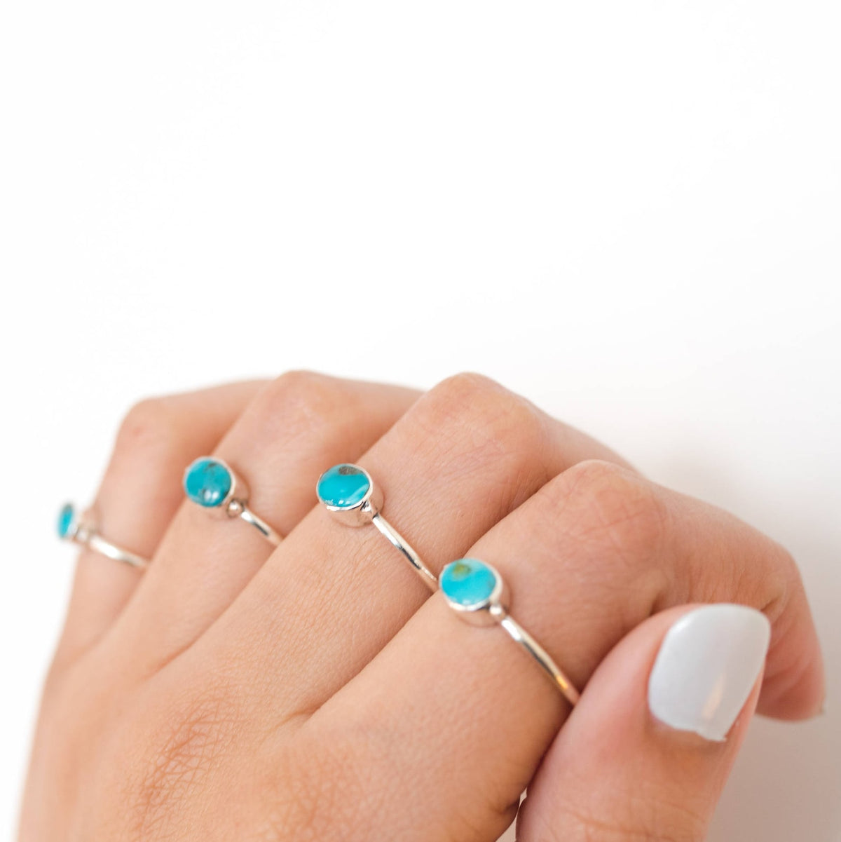 Dainty Turquoise Ring, Oval Turquoise Minimalist Ring