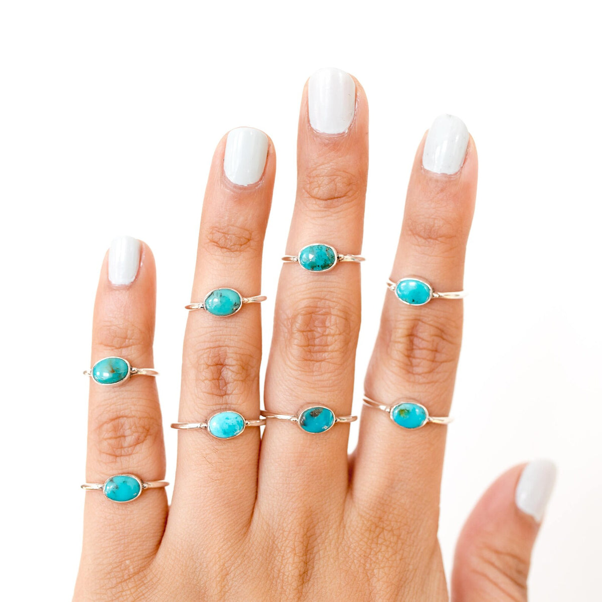 Dainty Turquoise Ring, Oval Turquoise Minimalist Ring
