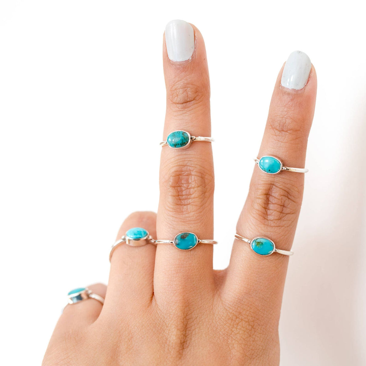 Dainty Turquoise Ring, Oval Turquoise Minimalist Ring