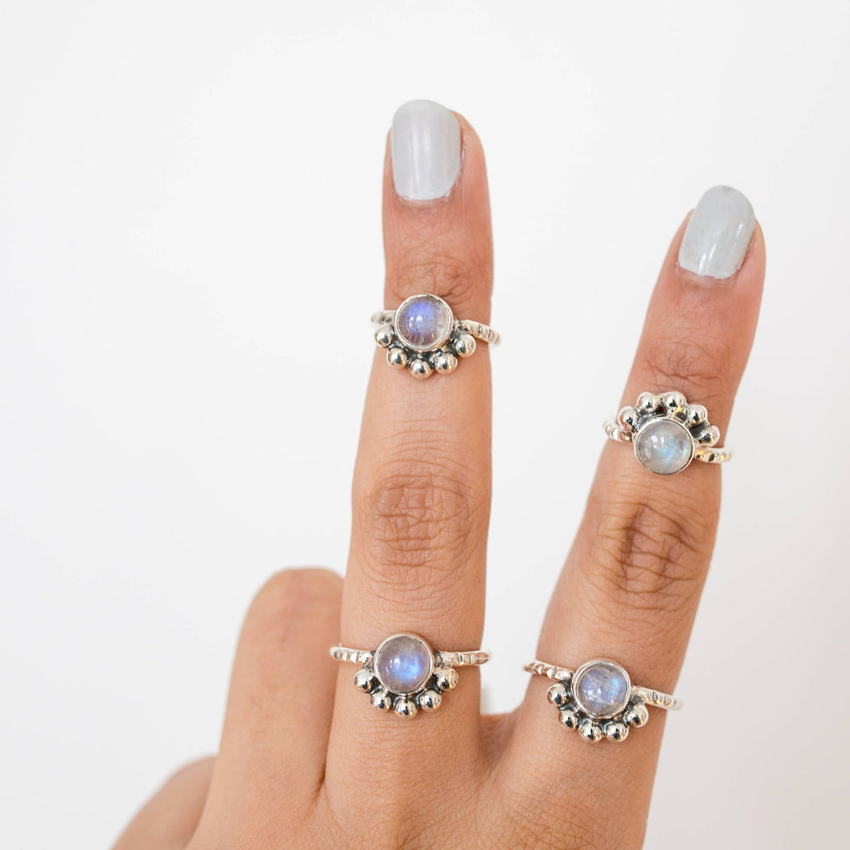 Round Moonstone Ring, Everyday Stack Ring