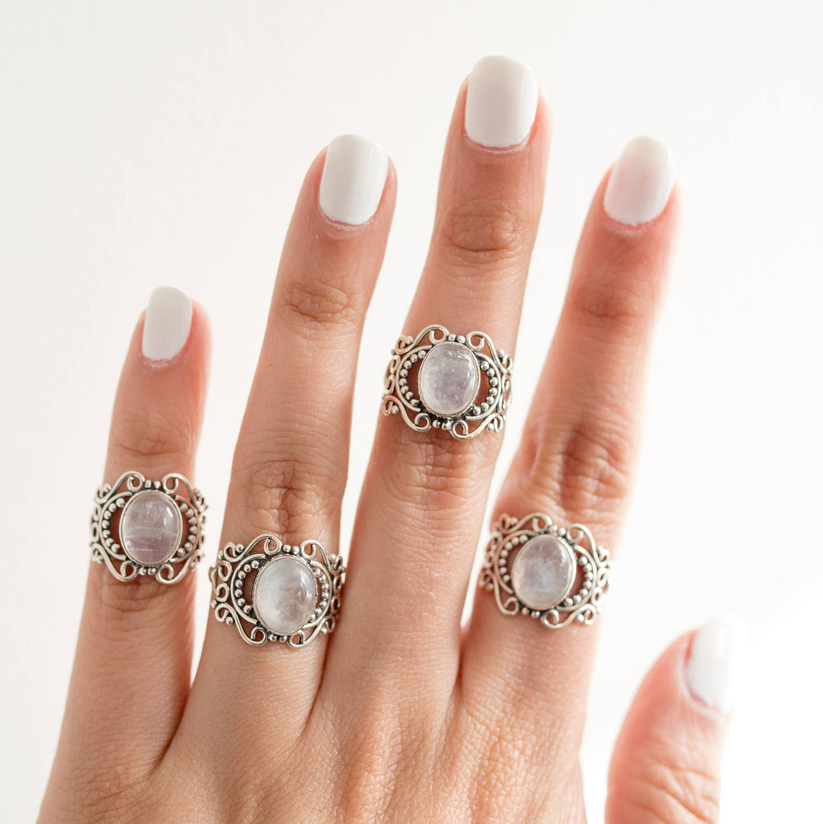 Moonstone Statement Ring, Sterling Silver Rings