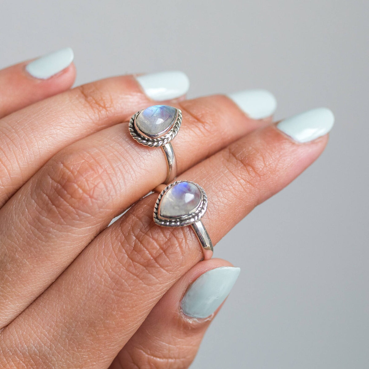 Pear Moonstone Ring, Simple Ring
