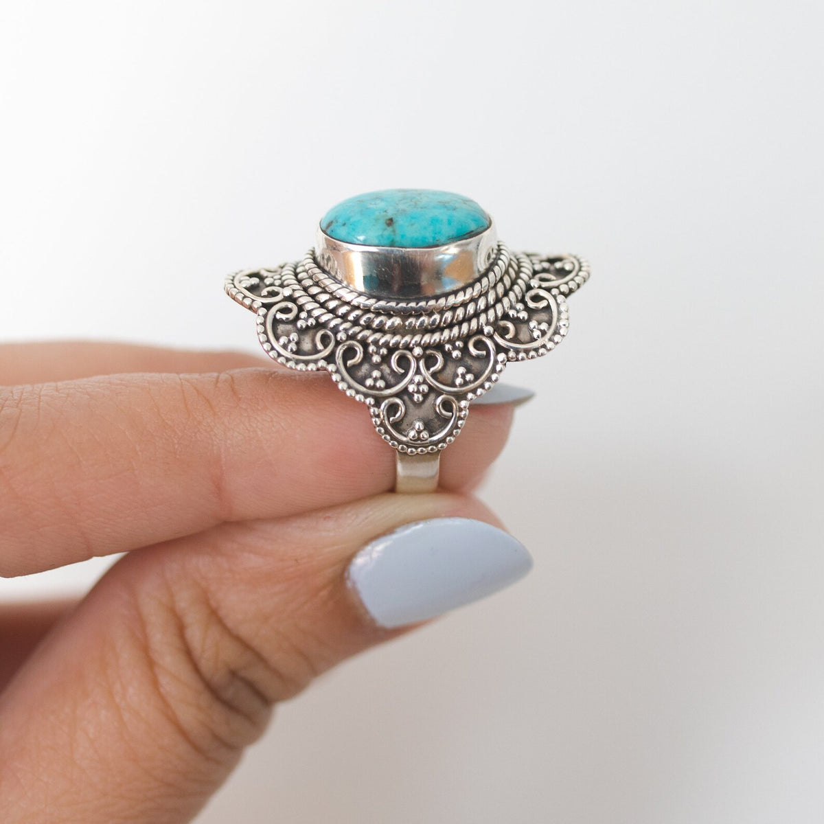 Nature Inspired Ring, Large Turquoise Ring