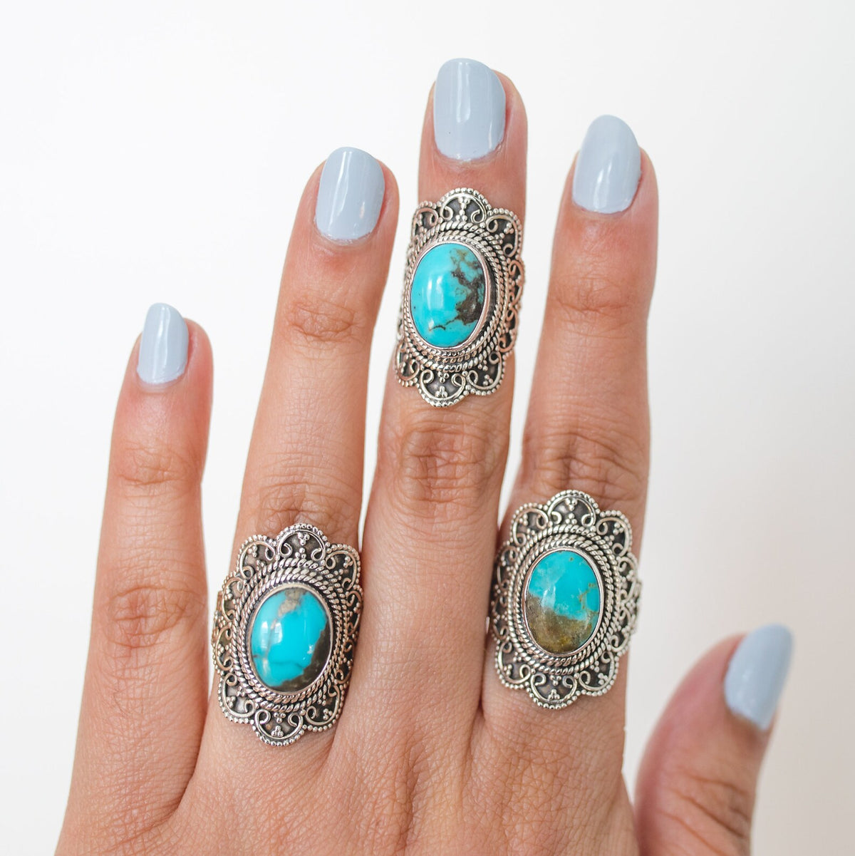 Nature Inspired Ring, Large Turquoise Ring