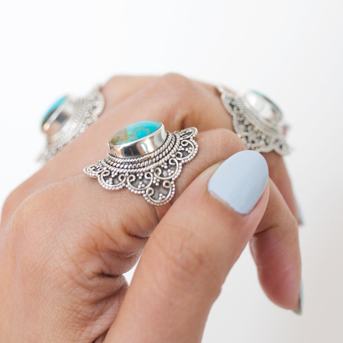 Nature Inspired Ring, Large Turquoise Ring