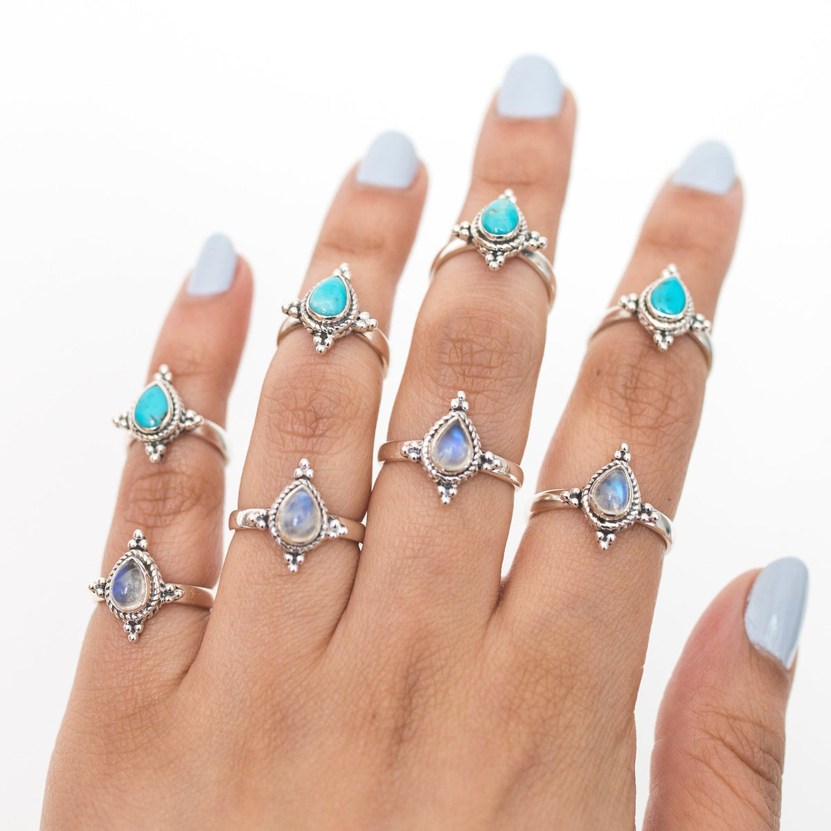 Pear Turquoise Ring, Blue Statement Ring