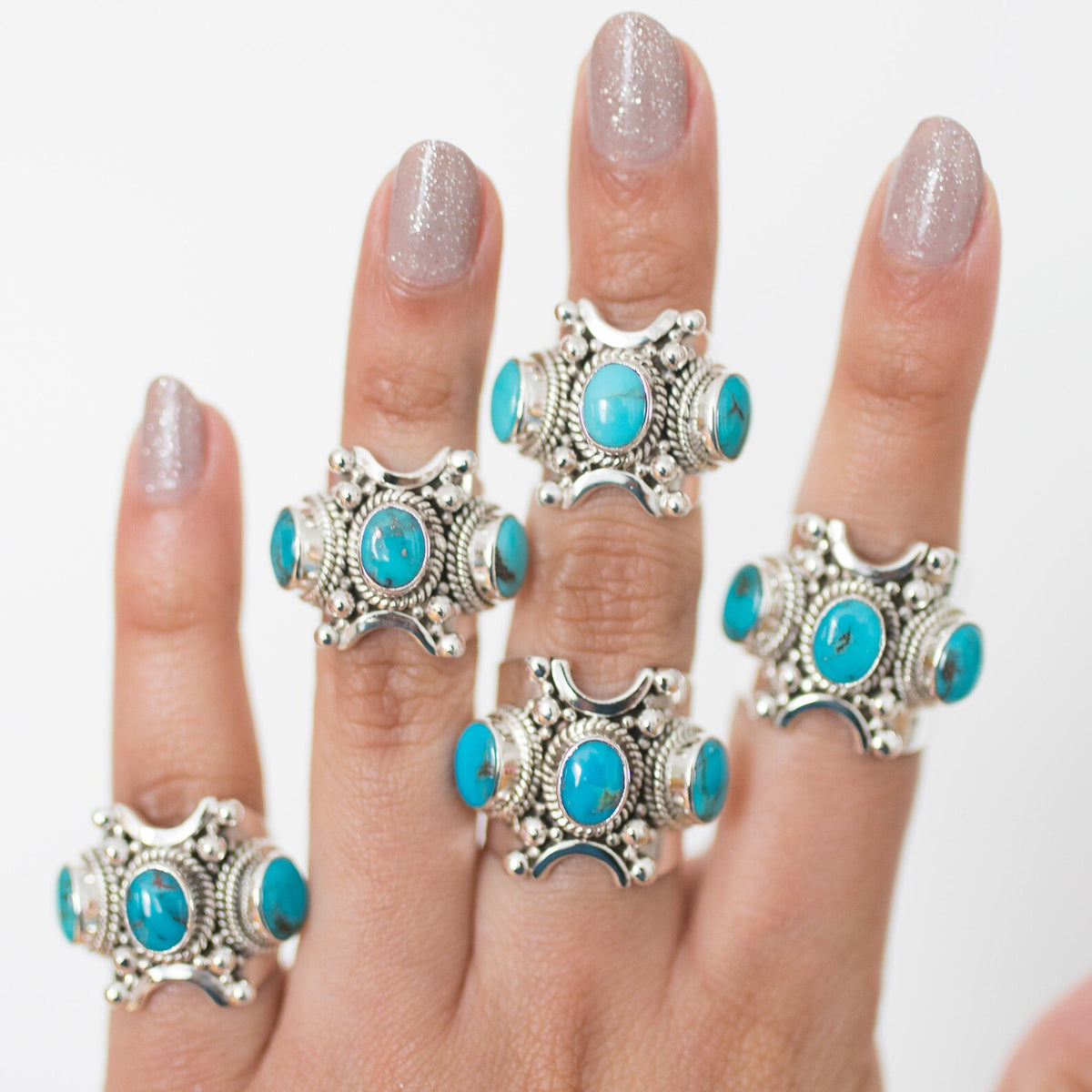 Blue Turquoise Ring, Boho Chic Rings