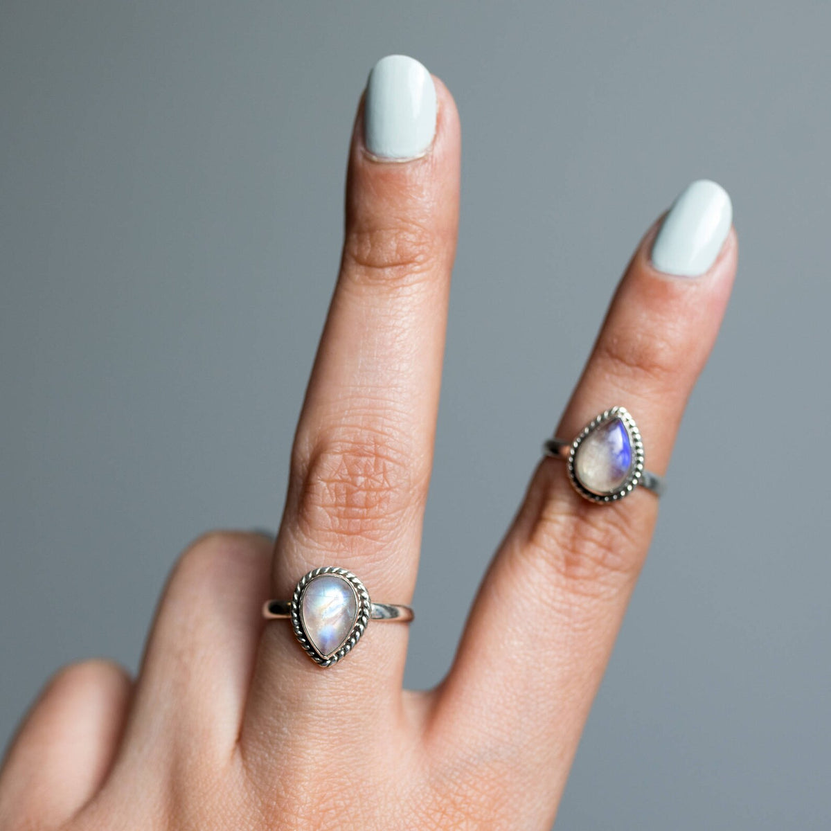 Pear Moonstone Ring, Simple Ring