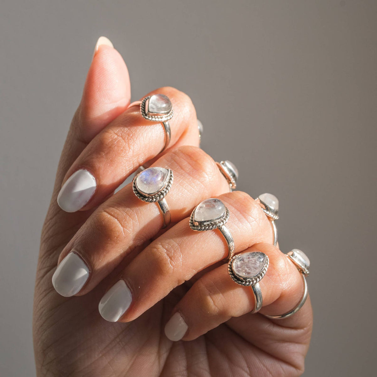 Pear Moonstone Ring, Simple Ring