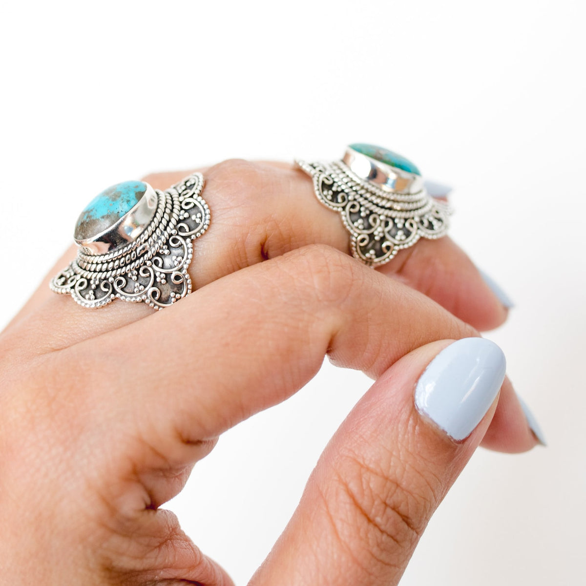 Nature Inspired Ring, Large Turquoise Ring