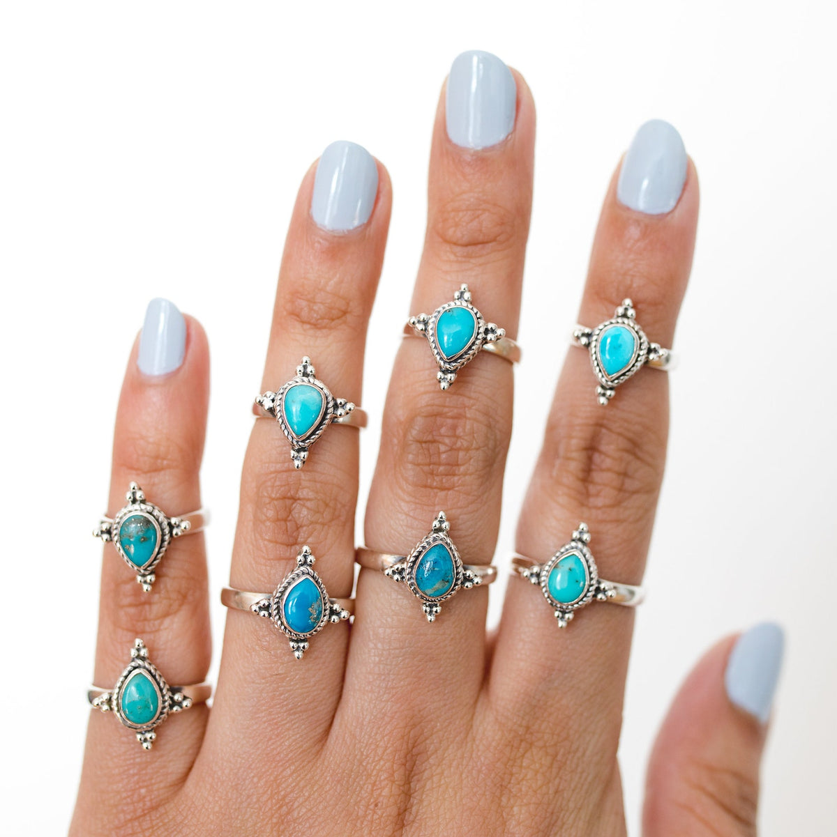 Pear Turquoise Ring, Blue Statement Ring