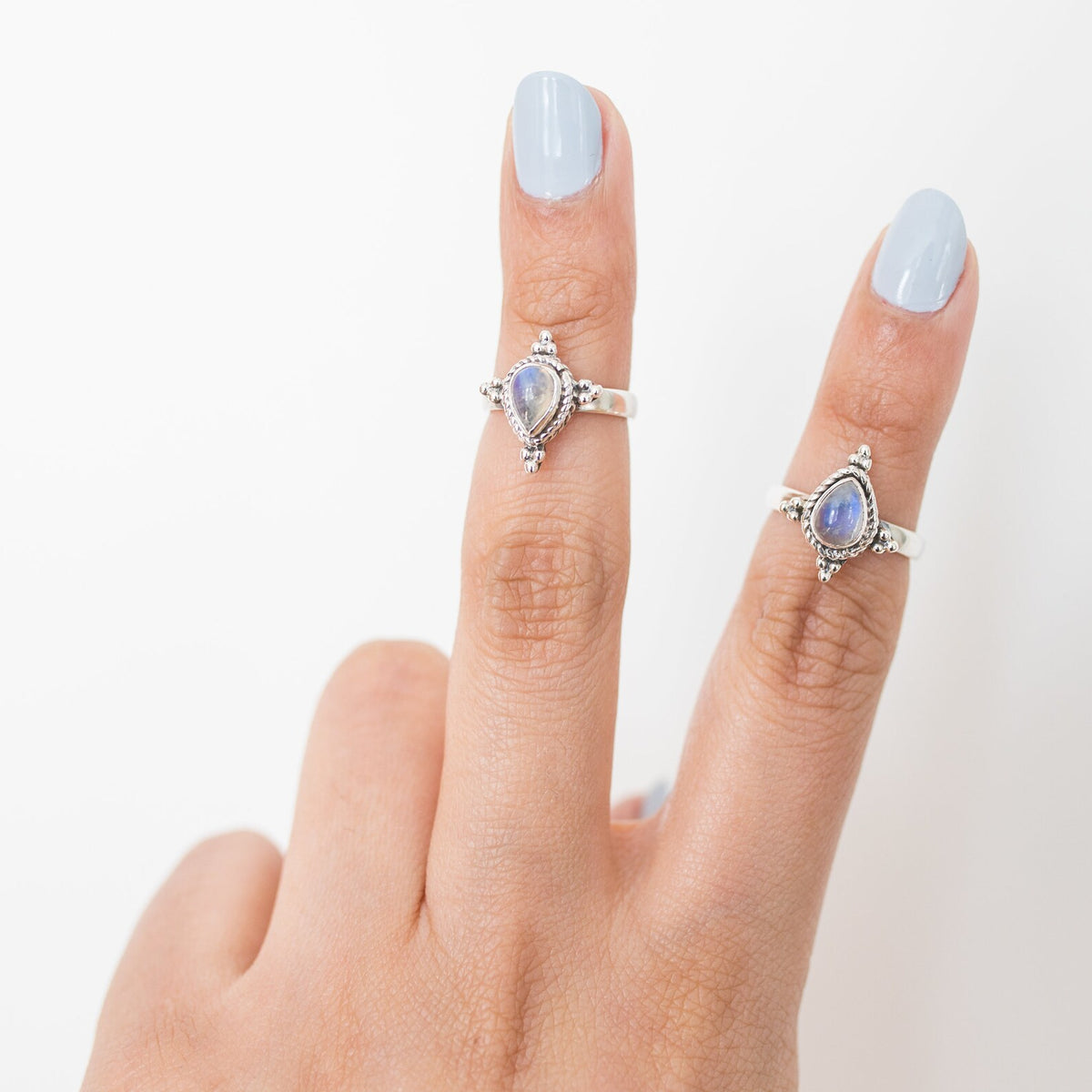 Moonstone Ring Sterling Silver, Pear Moonstone Ring