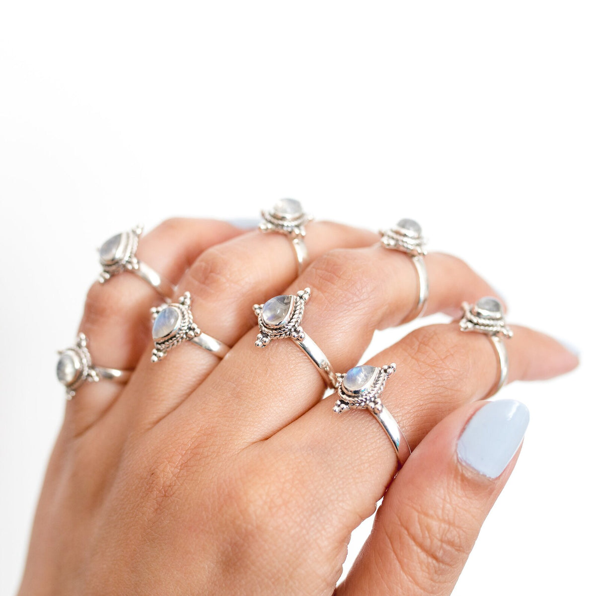 Moonstone Ring Sterling Silver, Pear Moonstone Ring