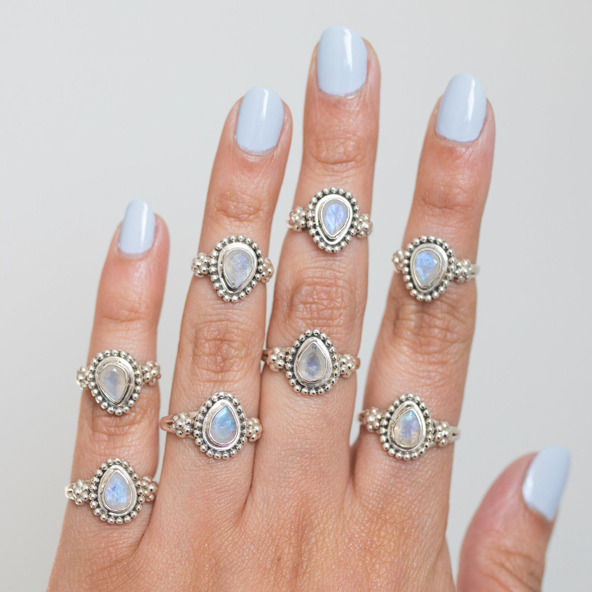 Faceted Moonstone Ring, Cut Moonstone Ring
