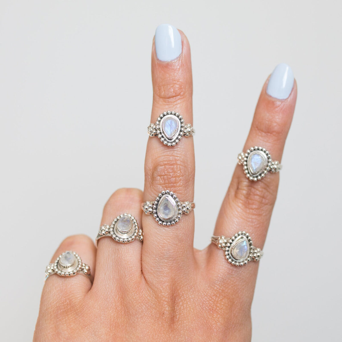 Faceted Moonstone Ring, Cut Moonstone Ring
