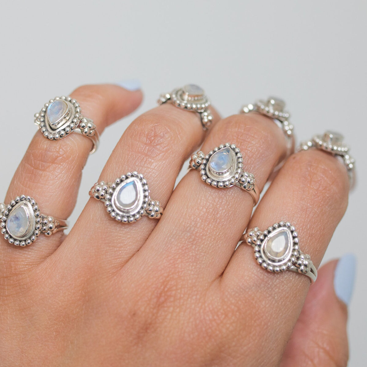 Faceted Moonstone Ring, Cut Moonstone Ring