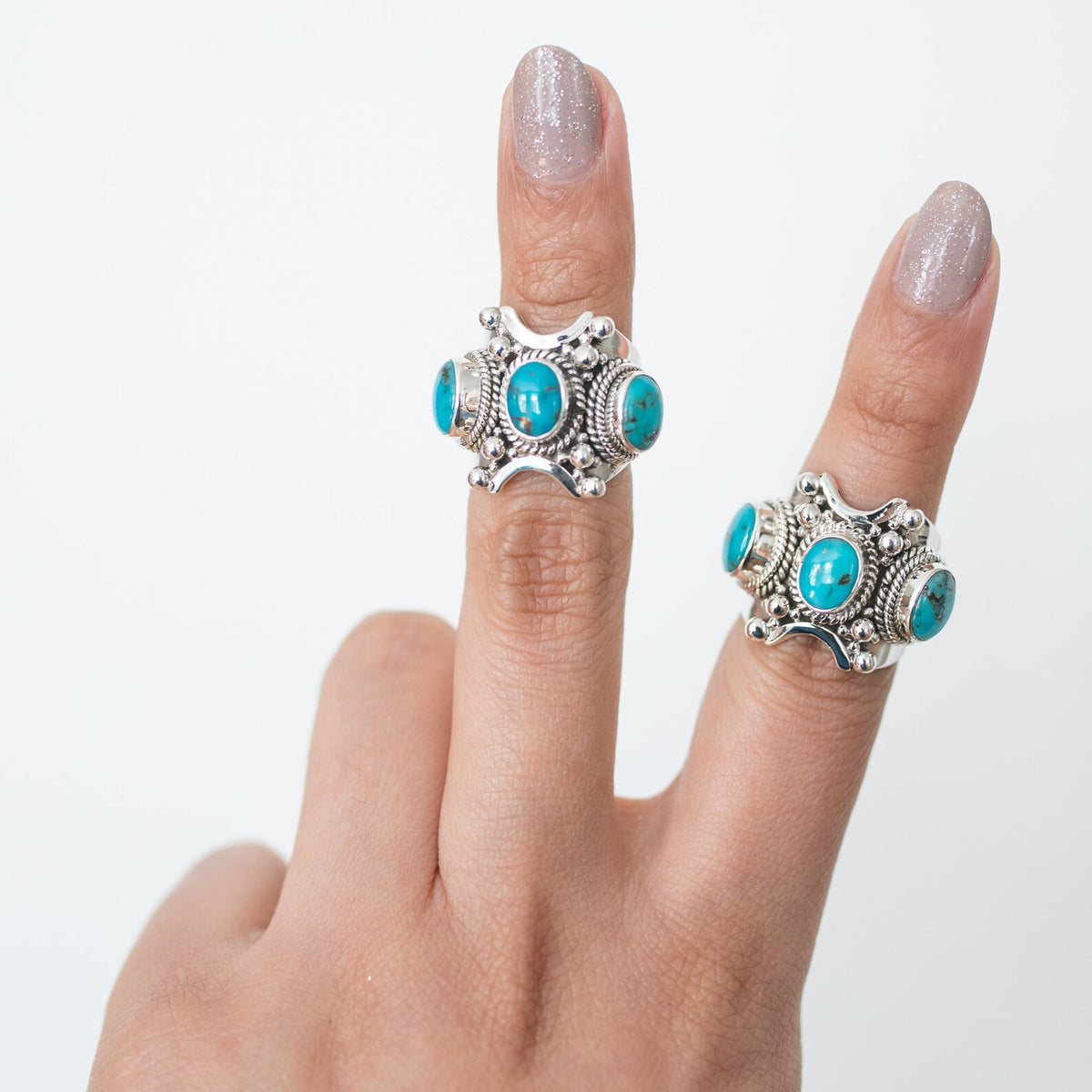 Blue Turquoise Ring, Boho Chic Rings