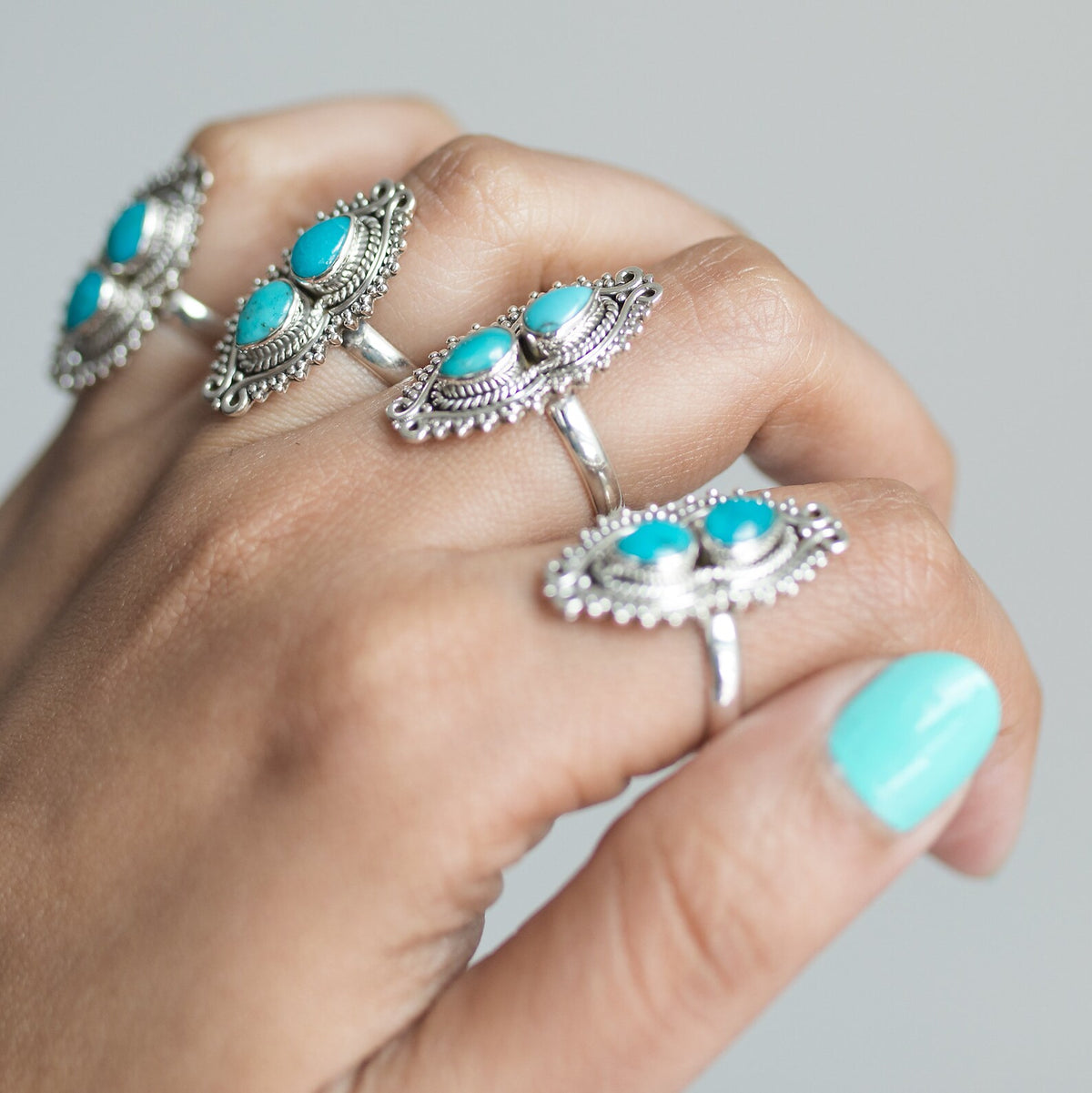 Boho Turquoise Ring, Genuine Turquoise Jewelry
