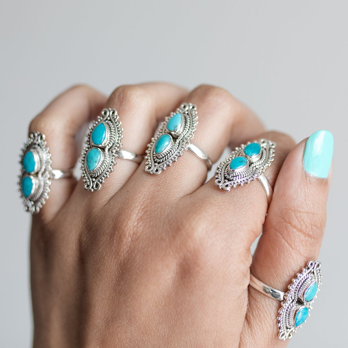Boho Turquoise Ring, Genuine Turquoise Jewelry