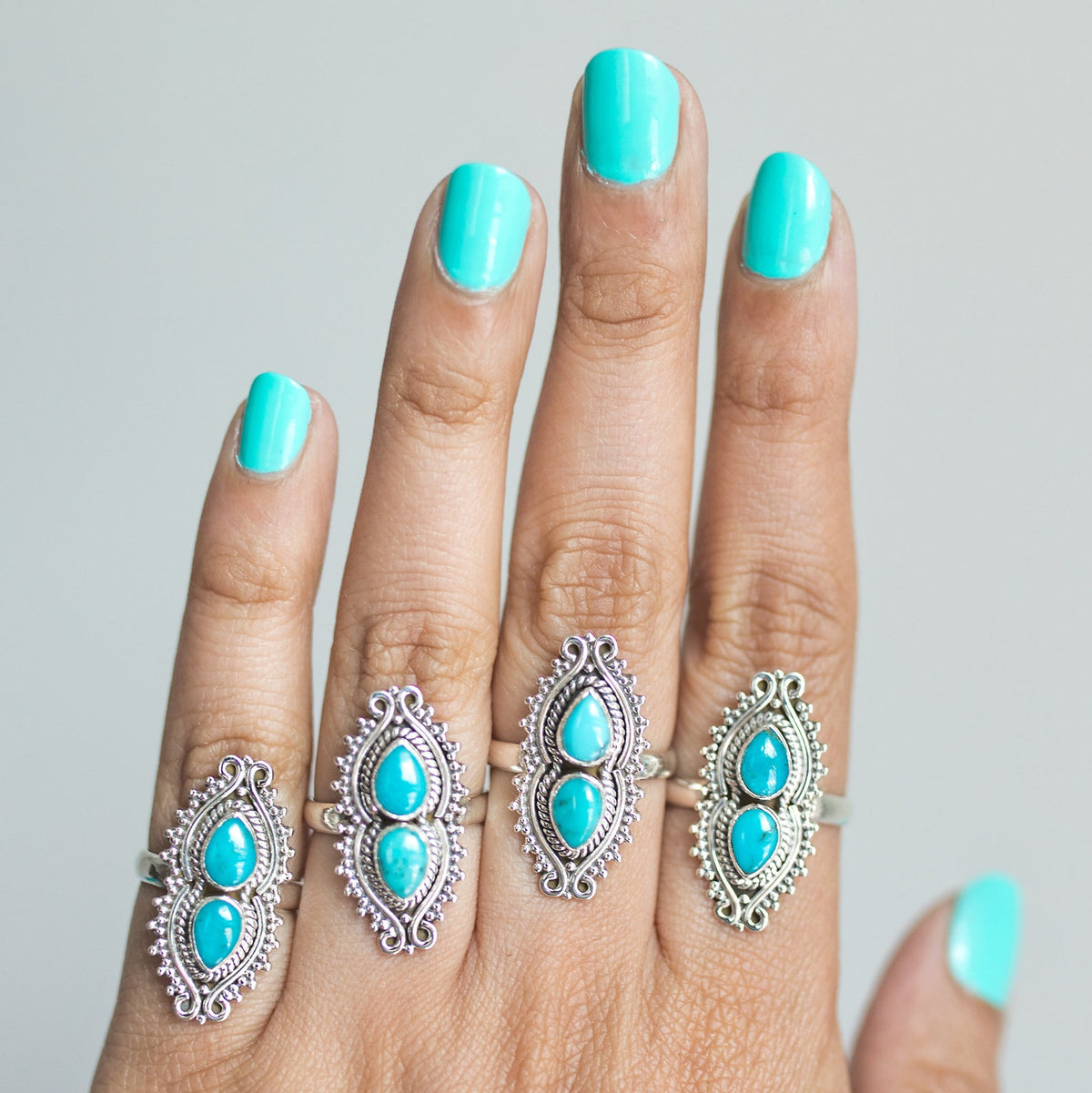 Boho Turquoise Ring, Genuine Turquoise Jewelry