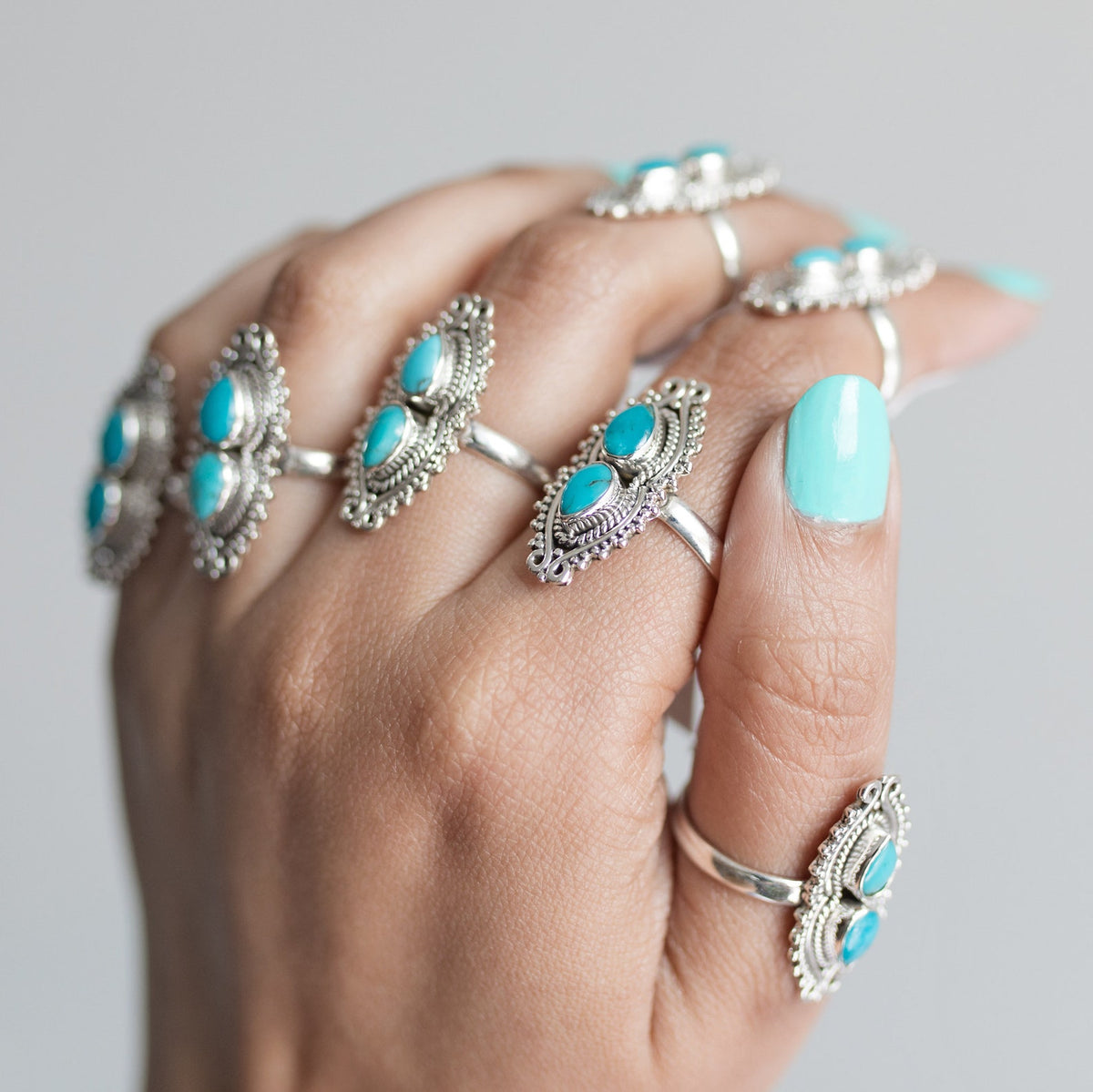 Boho Turquoise Ring, Genuine Turquoise Jewelry