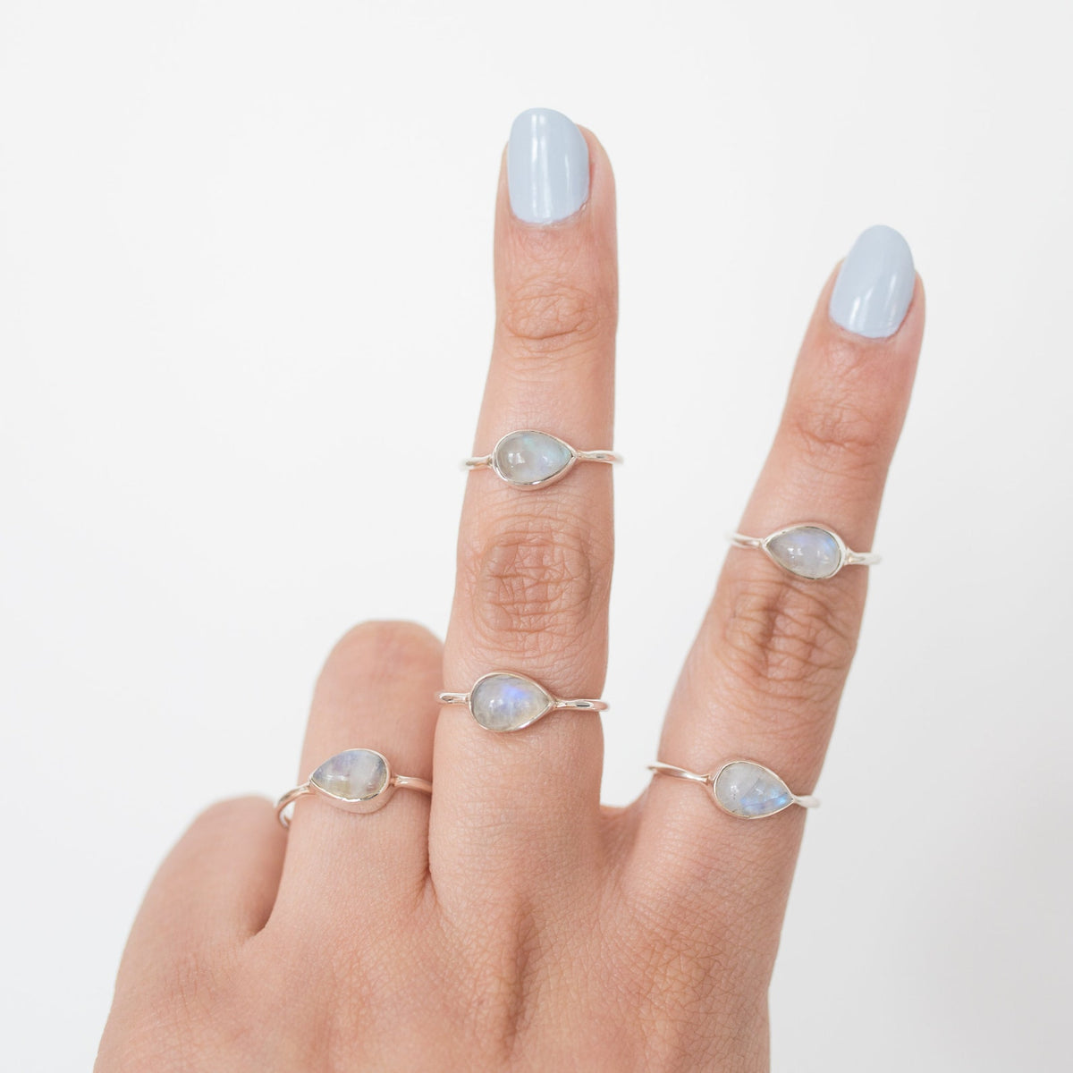 Moonstone Promise Ring, Silver Minimalist Ring